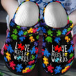 Autism Awareness Day Love Needs No Words Puzzle Piece Crocs Crocband Clog Shoes