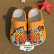 Basketball Crocs - Basketball Custom Name Number Orange Clog Shoes For Men And Women