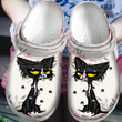 Black Cat Rubber Crocs Clog Shoes Comfy Footwear