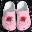 Sunflower Breast Cancer Awareness Merch Shoes Crocs - Butterfly Pink Cancer 2 Gift For Lover Rubber Crocs Clog Shoes Comfy Footwear