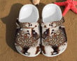 Leopard Glitter Fur Cheetah Rubber Crocs Clog Shoes Comfy Footwear