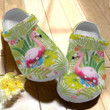 Flamingo Flower Tropical Rubber Crocs Clog Shoes Comfy Footwear