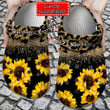 Sunflower Crocs - Personalized Sunflowers Glitter Leopard Clog Shoes For Men And Women