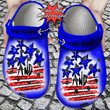 Personalized Stars and Stripes Splatter Crocs Clog Shoes Custom Crocs