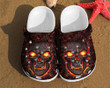 Skull Art Fire Motorcycle Lovers Gift For Fan Classic Water Rubber Crocs Clog Shoes Comfy Footwear