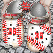 Personalized Leopard Baseball Mix Watercolor Pattern Crocs Clog Shoes Custom Crocs