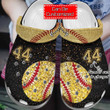 Softball Crocs - Personalized Golden Softball Clog Shoes For Men And Women