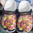 Flower Black Girl Cute Custom Shoes Thanksgiving Gifts Autumn - Full Of Flower Black Queen Beach Shoe Birthday Gift For Women Girl