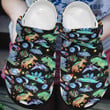 Colorful Space Dinosaur Ocean Gift For Lover Rubber Crocs Clog Shoes Comfy Footwear