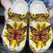 Pretty Flower Butterfly Gift For Lover Rubber Crocs Clog Shoes Comfy Footwear
