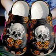 Skull And Monarch 102 Gift For Lover Rubber Crocs Clog Shoes Comfy Footwear