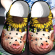 Girl Love Pig Sunflower Shoes - Pig Custom Shoe Gifts For Women