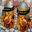 Personalized Fire Basketball Crack Ball Overlays Crocs Clog Shoes Sport Crocs