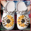 Immemse Butterflies With Sunflowers For Lover Rubber Crocs Clog Shoes Comfy Footwear