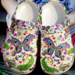Colorful Butterfly Hippie Tropical 102 Gift For Lover Rubber Crocs Clog Shoes Comfy Footwear