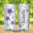 Sea Turtle Flower Jewelry Style Purple Personalized Kd2 Stainless Steel Tumbler, Personalized Tumblers, Tumbler Cups, Custom Tumblers