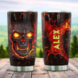 Skull In Fire Personalized Kd2 Stainless Steel Tumbler, Personalized Tumblers, Tumbler Cups, Custom Tumblers