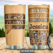 Personalized Book Lover Communication Wood Style Stainless Steel Tumbler, Personalized Tumblers, Tumbler Cups, Custom Tumblers