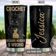 Personalized Crochet Cat Stainless Steel Tumbler, Personalized Tumblers, Tumbler Cups, Custom Tumblers