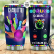Bowling Calling Neon Personalized Stainless Steel Tumbler, Personalized Tumblers, Tumbler Cups, Custom Tumblers