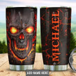 Personalized Burning Lava Skull Stainless Steel Tumbler, Personalized Tumblers, Tumbler Cups, Custom Tumblers