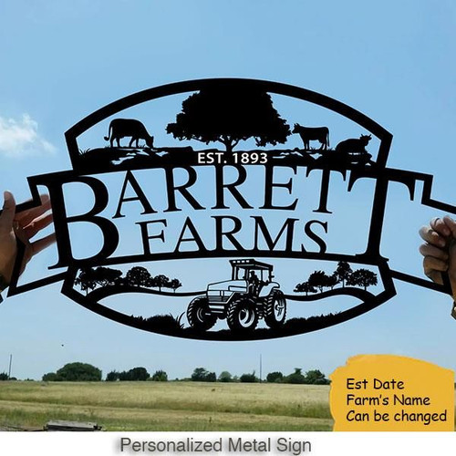 Farm Life Customized Name Metal Sign
