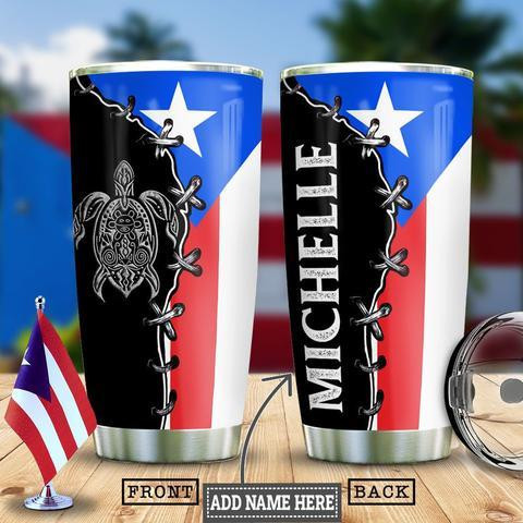 Pr Taino Turtle Personalized Stainless Steel Tumbler, Personalized Tumblers, Tumbler Cups, Custom Tumblers