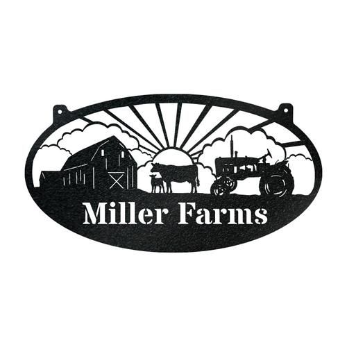 Farm Cows Oval Monogram