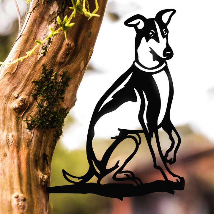 Greyhound Puppy Love Metal Art, Garden Signs