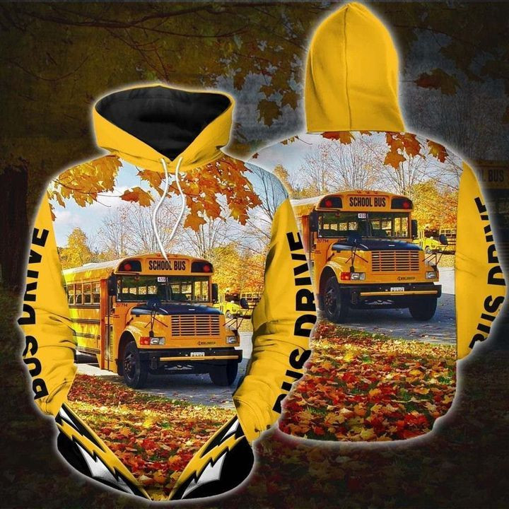 School Bus Driver Yellow Unique Zip Hoodie Crewneck Sweatshirt T-Shirt 3D All Over Print For Men And Women