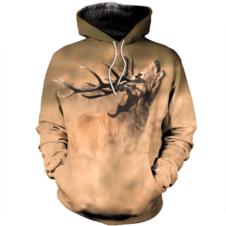 Deer Hunting Zip Hoodie Crewneck Sweatshirt T-Shirt 3D All Over Print For Men And Women