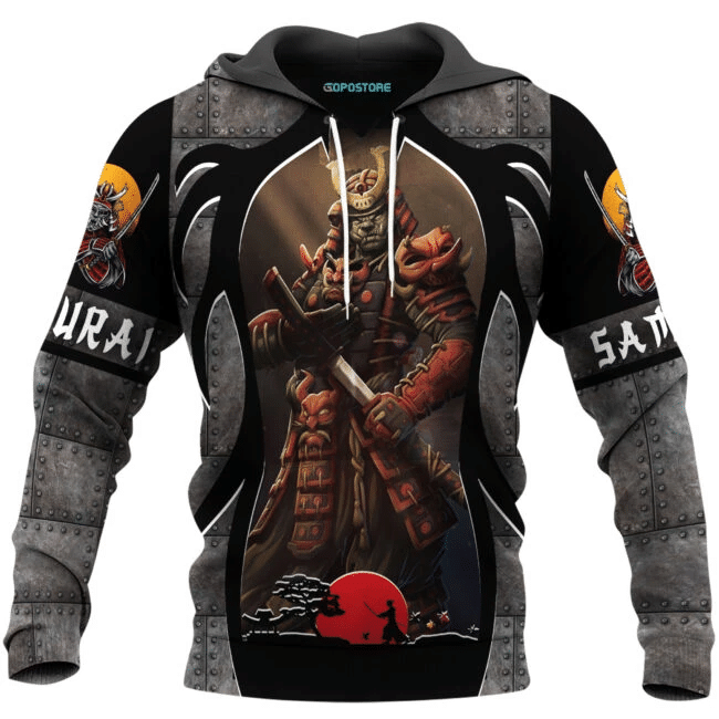 Beautiful Samurai Zip Hoodie Crewneck Sweatshirt T-Shirt 3D All Over Print For Men And Women