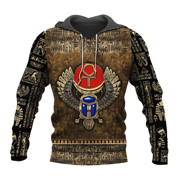 Ancient Egypt Winged Zip Hoodie Crewneck Sweatshirt T-Shirt 3D All Over Print For Men And Women