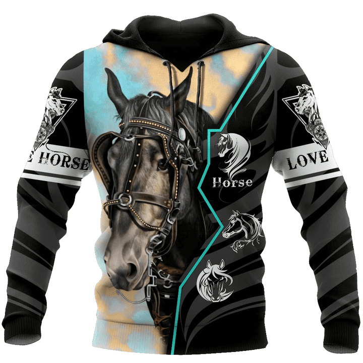 Beautiful Horse Zip Hoodie Crewneck Sweatshirt T-Shirt 3D All Over Print For Men And Women