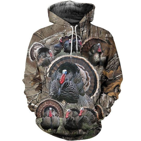Turkey Hunting Zip Hoodie Crewneck Sweatshirt T-Shirt 3D All Over Print For Men And Women