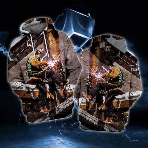 Welding Danger Zip Hoodie Crewneck Sweatshirt T-Shirt 3D All Over Print For Men And Women