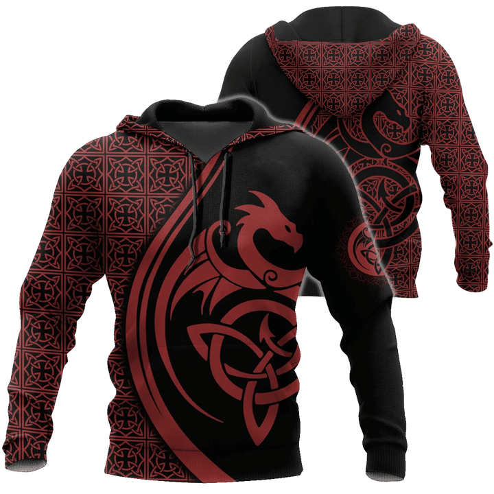 Red Dragon Tattoo Zip Hoodie Crewneck Sweatshirt T-Shirt 3D All Over Print For Men And Women