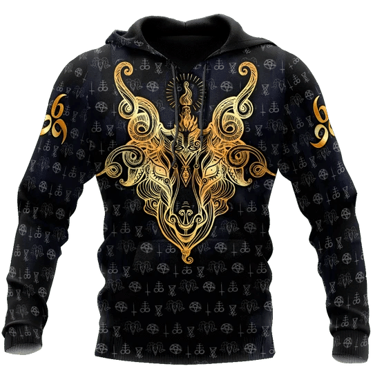 Satanic Tribal Zip Hoodie Crewneck Sweatshirt T-Shirt 3D All Over Print For Men And Women