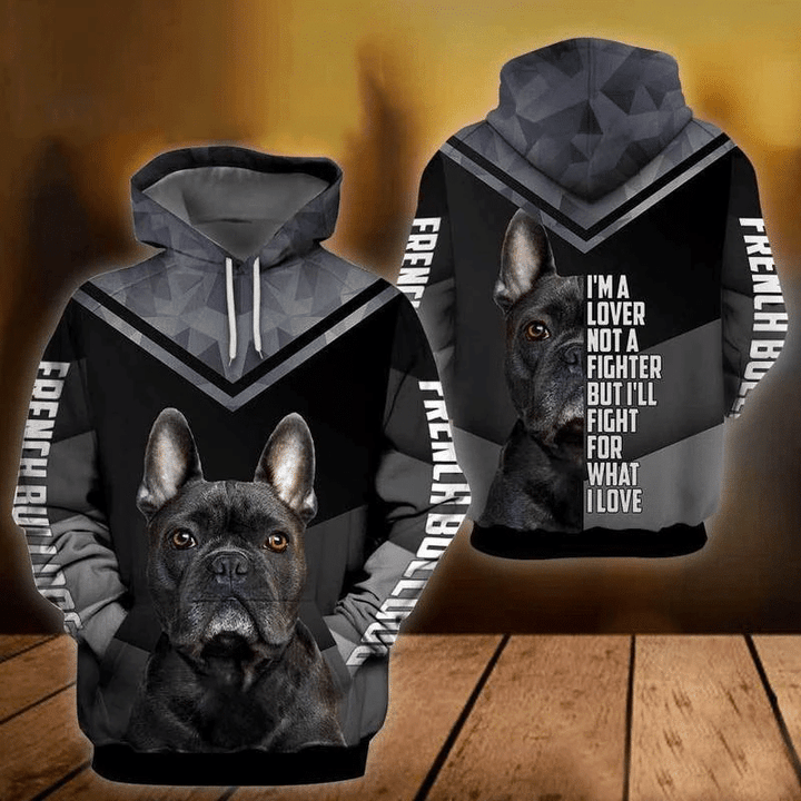French Bulldog Dog Zip Hoodie Crewneck Sweatshirt T-Shirt 3D All Over Print For Men And Women