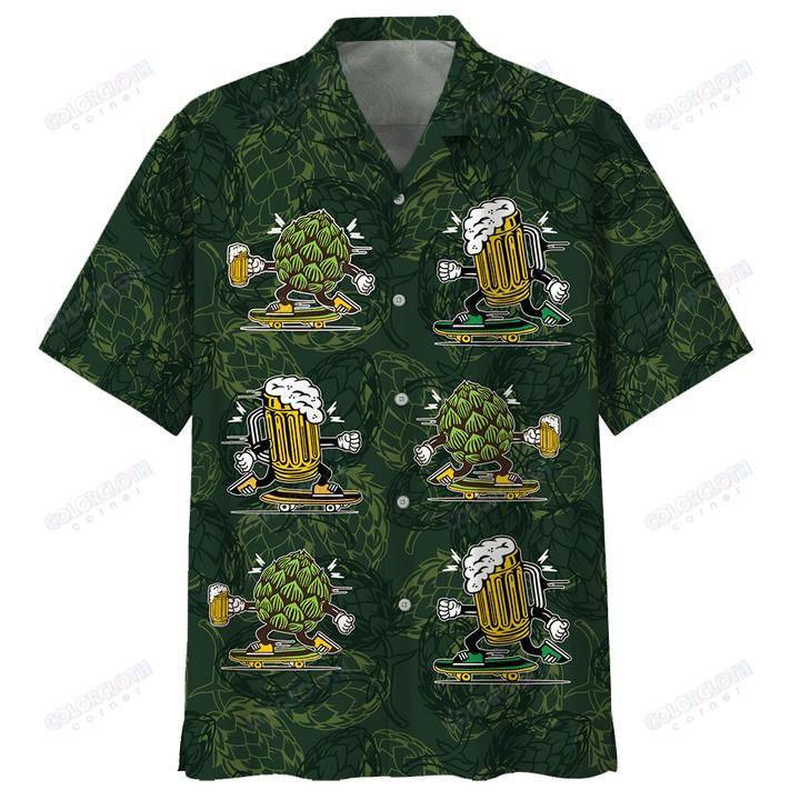 Beer Aloha Hawaiian Shirt Colorful Short Sleeve Summer Beach Casual Shirt For Men And Women