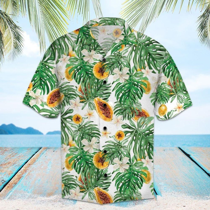 Papaya Aloha Hawaiian Shirt Colorful Short Sleeve Summer Beach Casual Shirt For Men And Women