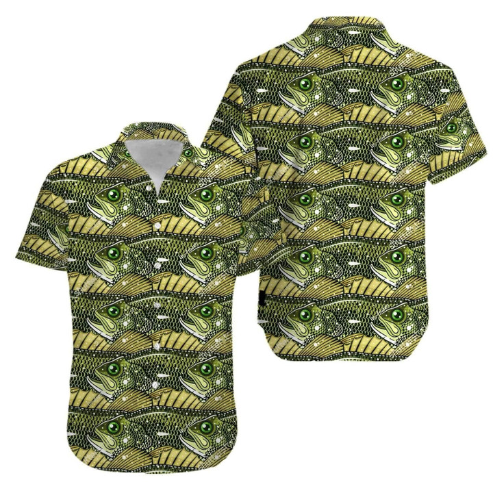 Bass Fishing Aloha Hawaiian Shirt Colorful Short Sleeve Summer Beach Casual Shirt For Men And Women