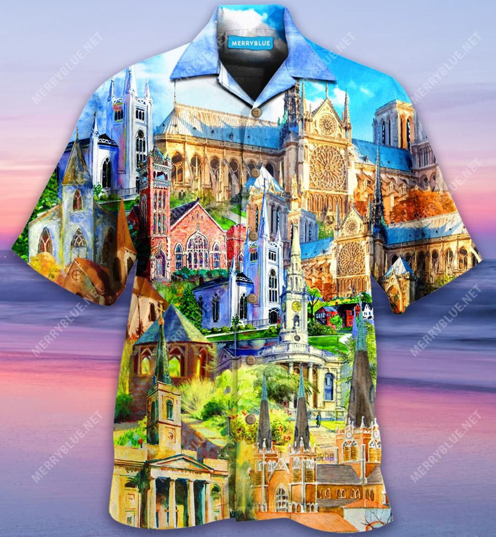 Catholic Church Aloha Hawaiian Shirt Colorful Short Sleeve Summer Beach Casual Shirt For Men And Women