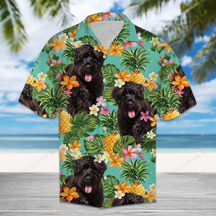 Tropical Pineapple Bouvier Des Flandres Aloha Hawaiian Shirt Colorful Short Sleeve Summer Beach Casual Shirt For Men And Women