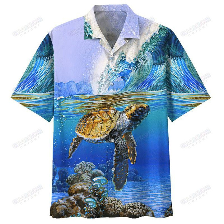 In The Ocean Turtle Aloha Hawaiian Shirt Colorful Short Sleeve Summer Beach Casual Shirt For Men And Women