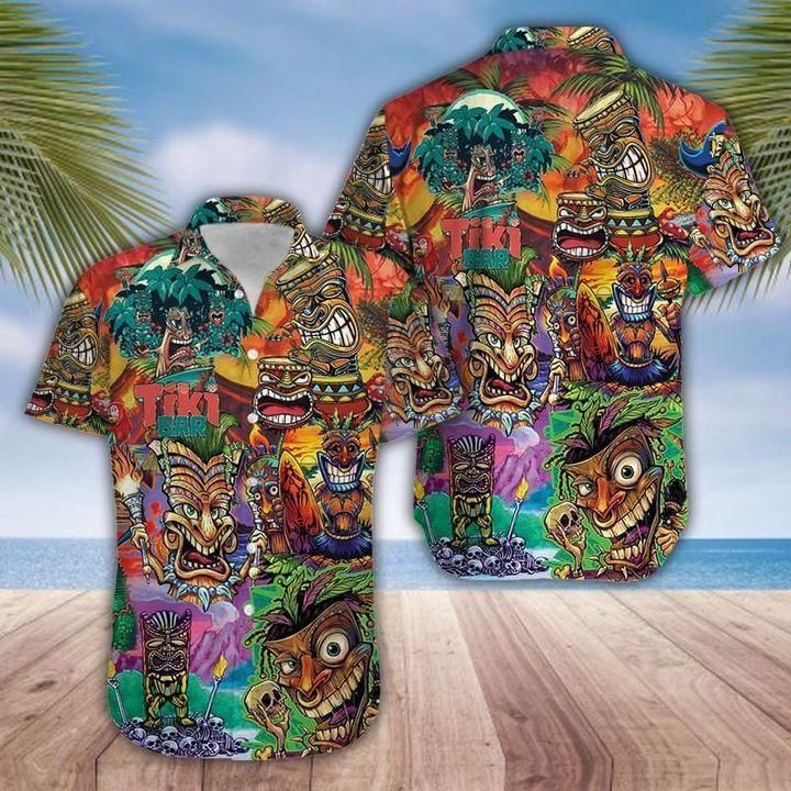 Tiki Bar Chill Aloha Hawaiian Shirt Colorful Short Sleeve Summer Beach Casual Shirt For Men And Women