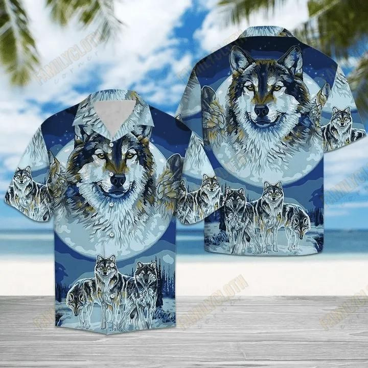 Wolf Wildlife Aloha Hawaiian Shirt Colorful Short Sleeve Summer Beach Casual Shirt For Men And Women