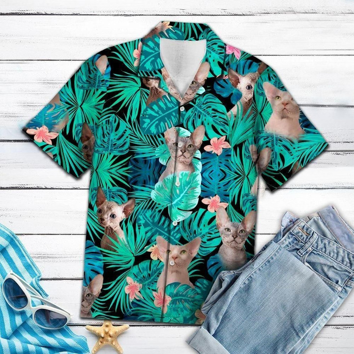 Bambino Green Tropical Aloha Hawaiian Shirt Colorful Short Sleeve Summer Beach Casual Shirt For Men And Women