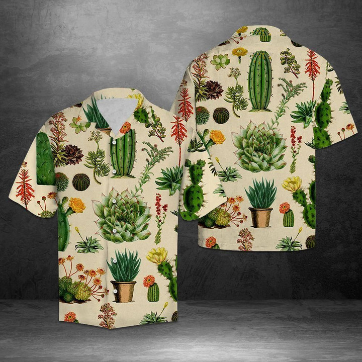 Strong Cactus Aloha Hawaiian Shirt Colorful Short Sleeve Summer Beach Casual Shirt For Men And Women