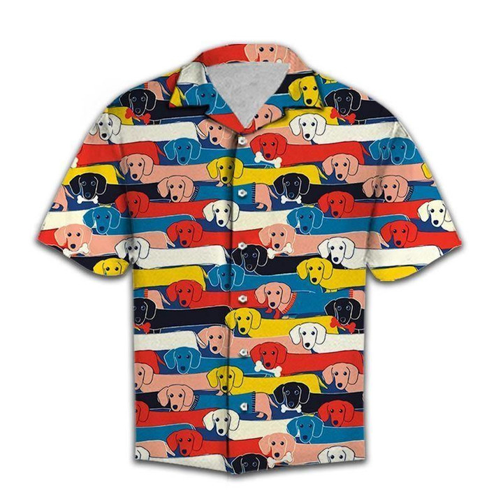 Colorful Dachshund Aloha Hawaiian Shirt Colorful Short Sleeve Summer Beach Casual Shirt For Men And Women